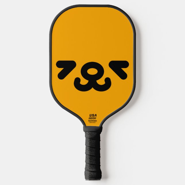 Palas De Pickleball Cara de cachorro feliz naranja  (Anverso)