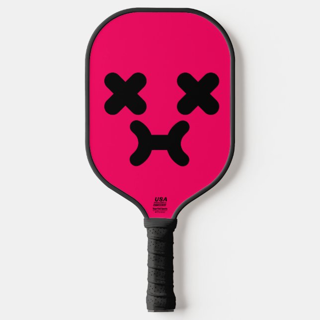 Palas De Pickleball Cara de Malhumor Atontada Rosa (Anverso)