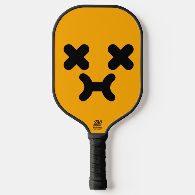 Palas De Pickleball Cara de Malhumor Aturdida Naranja (Anverso)