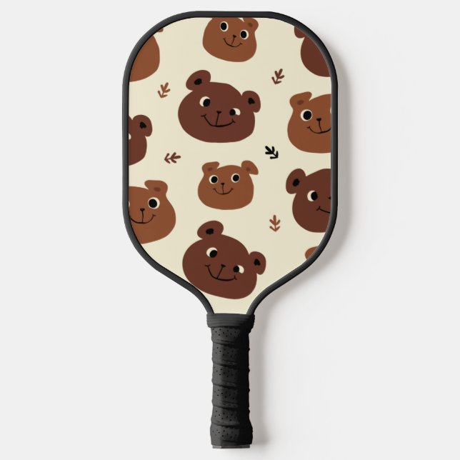 Palas De Pickleball Cara de oso divertida (Anverso)