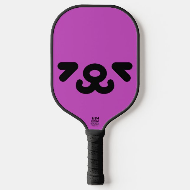 Palas De Pickleball Cara de Perrito Feliz Morado (Anverso)