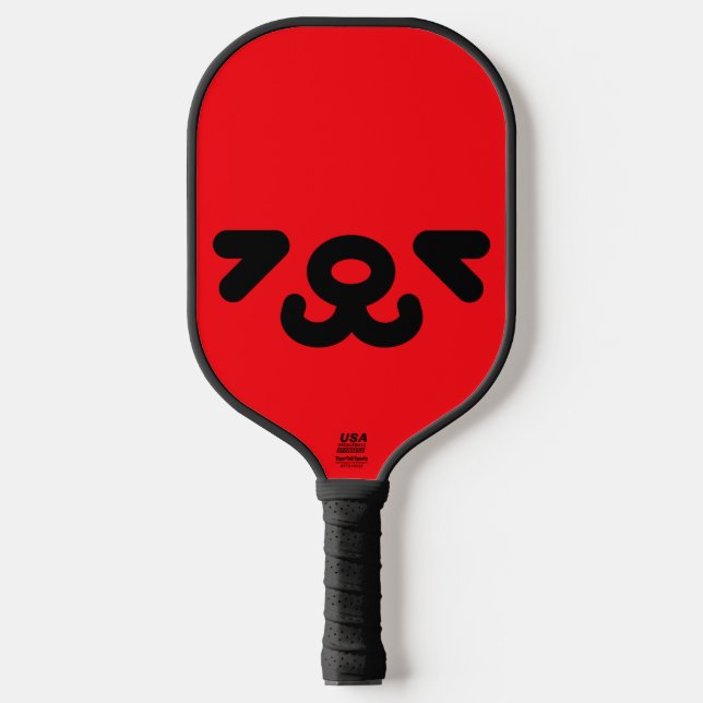 Palas De Pickleball Cara de Perrito Feliz Rojo (Anverso)