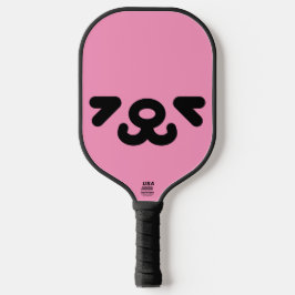 Palas De Pickleball Cara de Perrito Feliz Rosa Claro