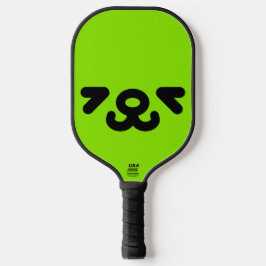 Palas De Pickleball Cara de Perrito Feliz Verde