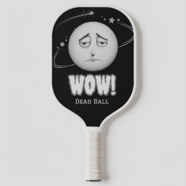Palas De Pickleball Cara divertida de la luna blanca y negra