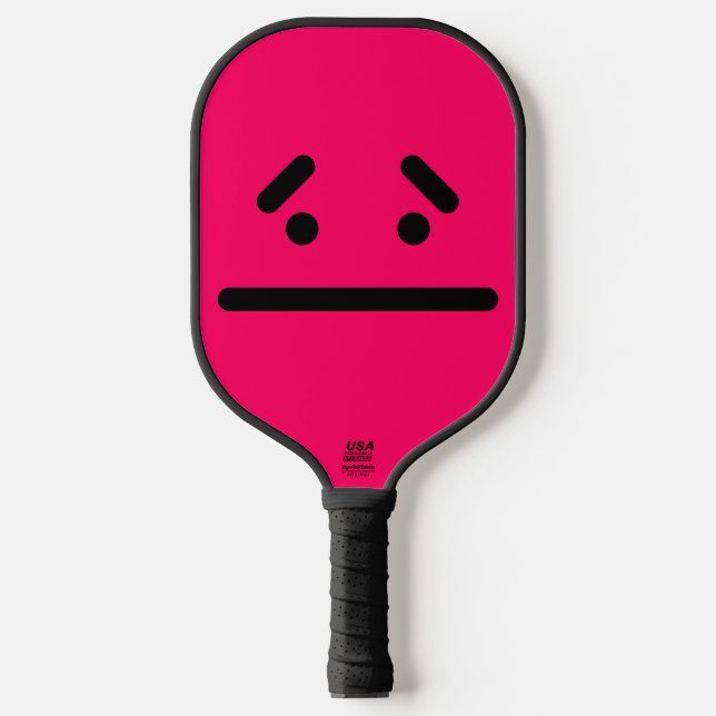 Palas De Pickleball Cara en blanco triste rosa (Anverso)