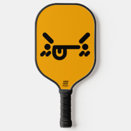 Palas De Pickleball Cara enojada traviesa naranja