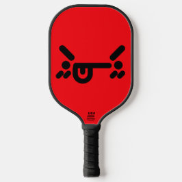 Palas De Pickleball Cara enojada traviesa roja