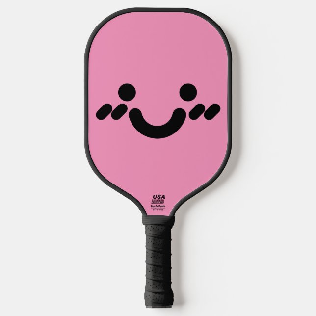 Palas De Pickleball Cara sonrojada adorable rosa claro (Anverso)