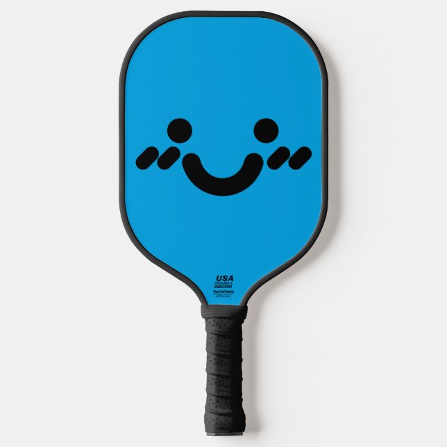 Palas De Pickleball Cara Tímida Azul Adorable (Anverso)