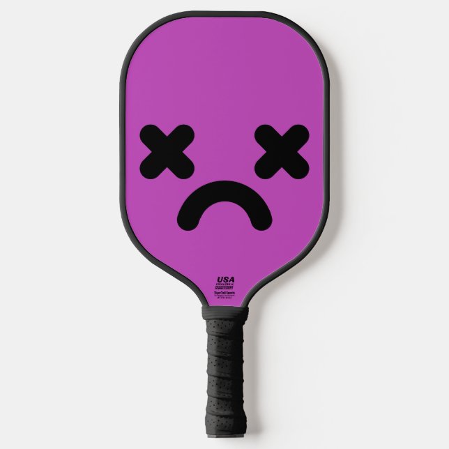 Palas De Pickleball Cara Triste Aturdida Morada (Anverso)