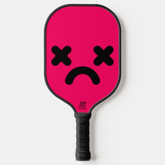 Palas De Pickleball Cara triste aturdida rosa (Anverso)