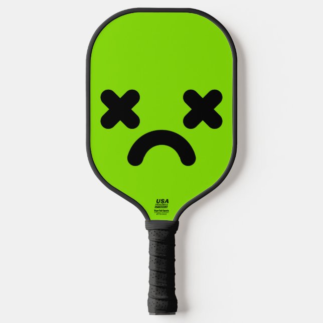 Palas De Pickleball Cara Verde Triste Aturdida (Anverso)