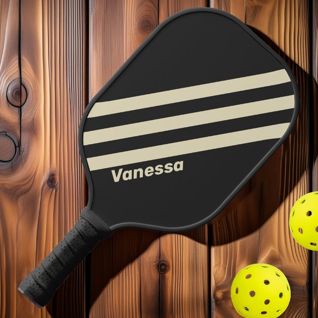 Palas De Pickleball Carbón retro tres bandas con nombre (Subido por el creador)