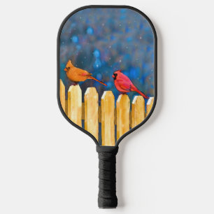 Palas De Pickleball Cardenales sobre la pintura de la cerca - Arte ori