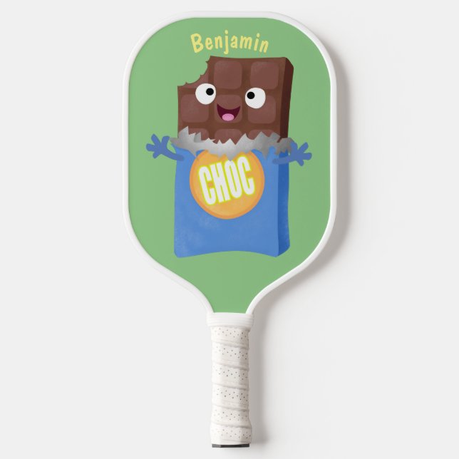 Palas De Pickleball Caricatura de dibujos animados de un dulce chocola (Anverso)