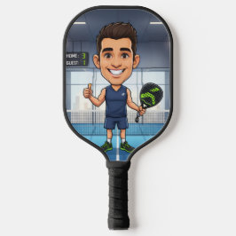 Palas De Pickleball Caricatura de jugador de remo/pickleball personali