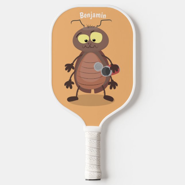 Palas De Pickleball Caricatura divertida de una cucaracha linda (Anverso)