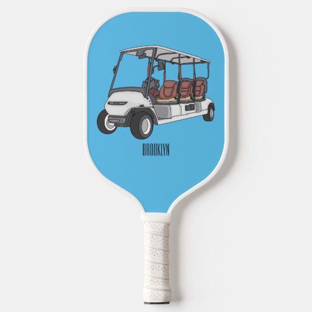 Palas De Pickleball Carro de golf / ilustracion personalizado de coche (Anverso)
