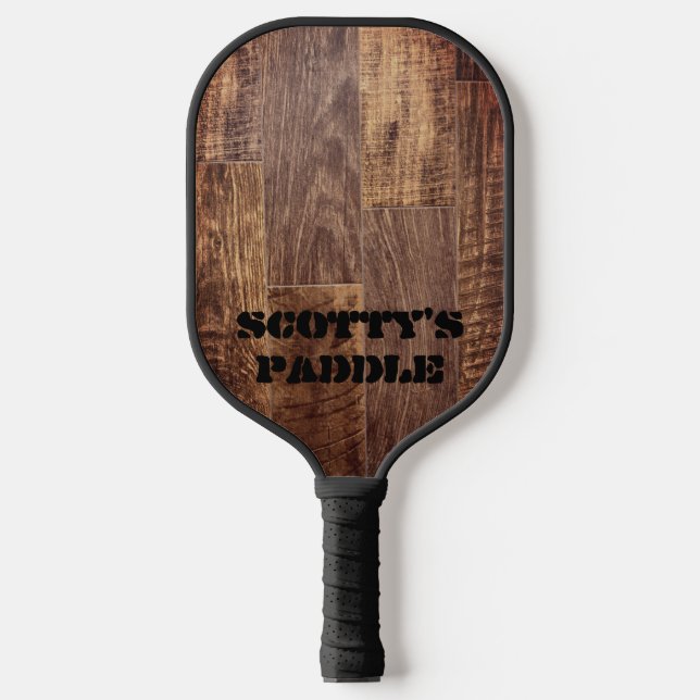 Palas De Pickleball Cedar Planks patrón rústico de grano de madera (Anverso)