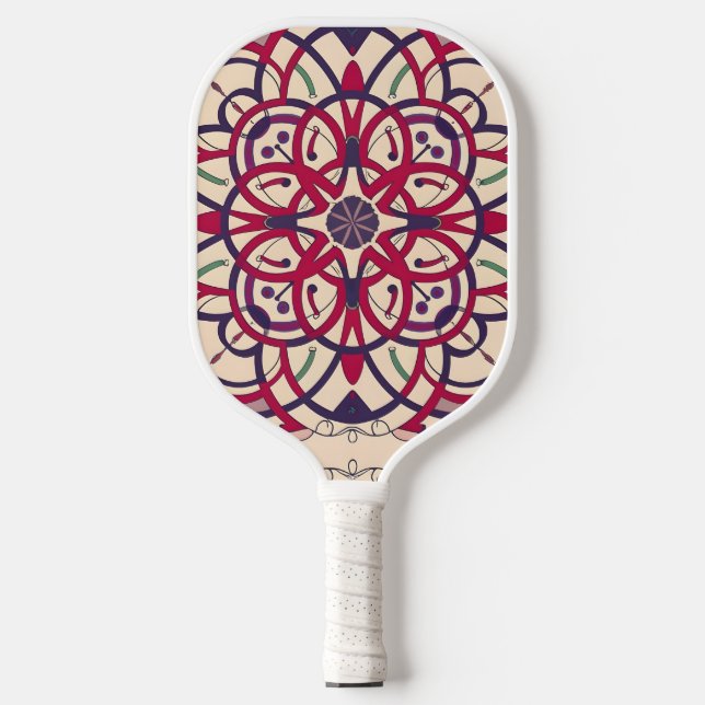 Palas De Pickleball cérculo de mosaico, Mandala-Pattern (Anverso)