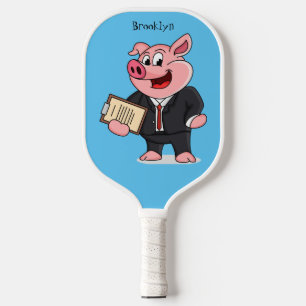 Palas De Pickleball Cerdo gracioso personalizado de traje de negocios
