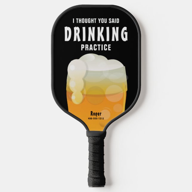 Palas De Pickleball Cerveza de bebida personalizada divertida (Anverso)