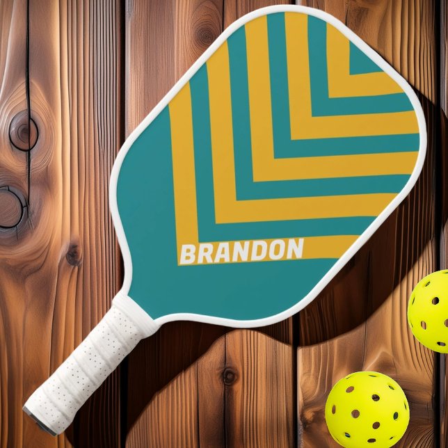 Palas De Pickleball Chevron de cosecha de sol con nombre (Subido por el creador)