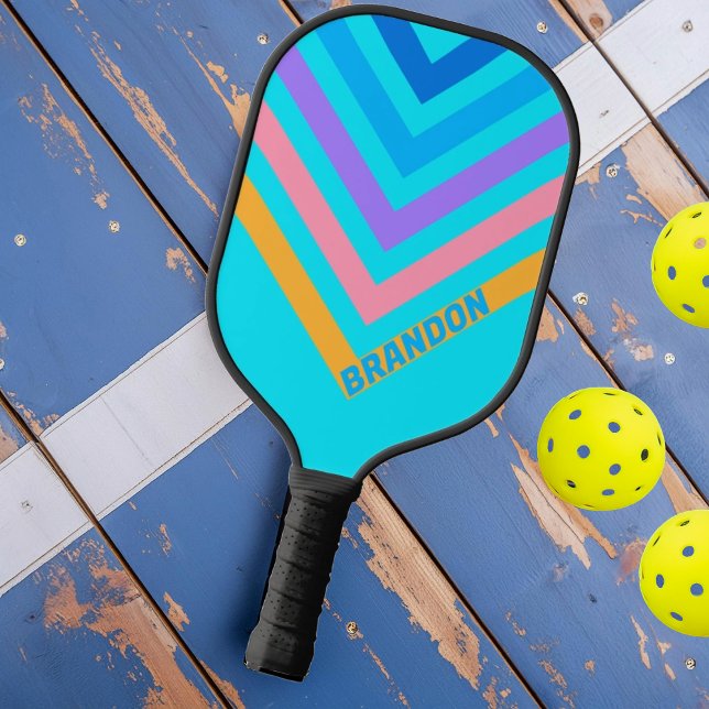 Palas De Pickleball Chevron de la época nostálgica del océano neón de  (Subido por el creador)