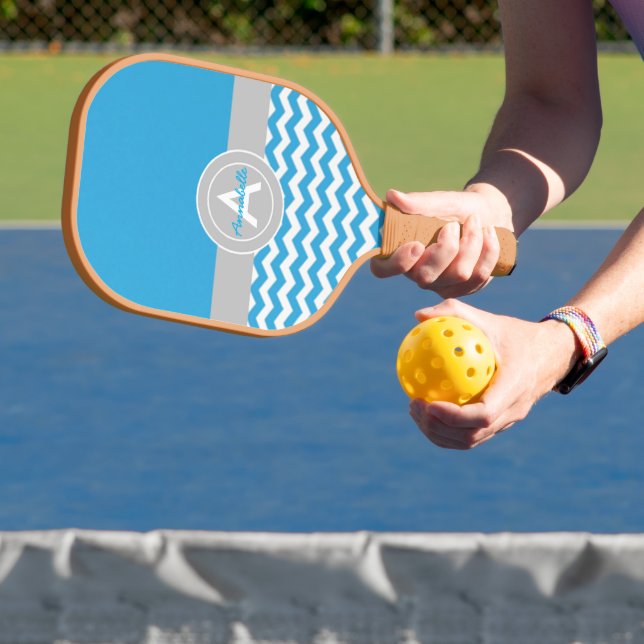 Palas De Pickleball Chevron gris azul (in situ)