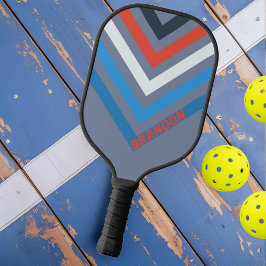 Palas De Pickleball Chevron nostálgico oscuro rayado con nombre