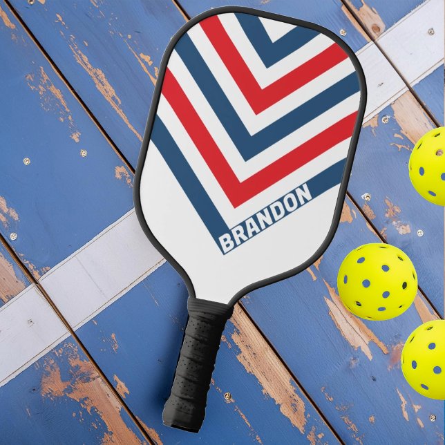 Palas De Pickleball Chevron nostálgico posman con nombre (Subido por el creador)