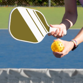 Palas De Pickleball Chic Athletic Golden Olive Blanco Rayas de Carrera