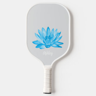 Palas De Pickleball chic lotus baby blue personalized script