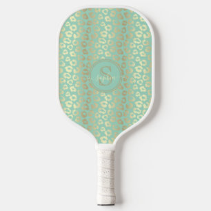 Palas De Pickleball Chicas con estampado de leopardo azul huevo de pet