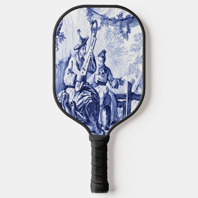 Palas De Pickleball Chinoiserie azul y blanca (Anverso)