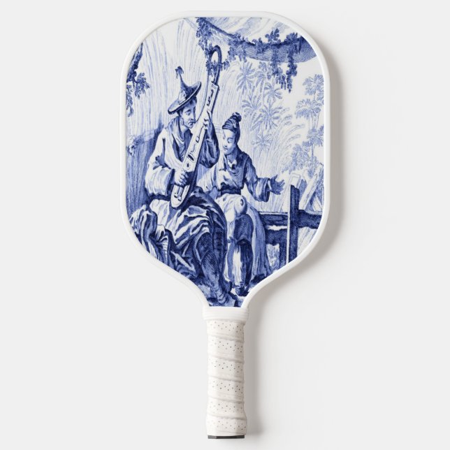 Palas De Pickleball Chinoiserie azul y blanca (Anverso)