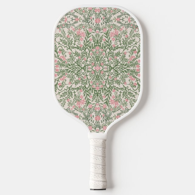 Palas De Pickleball Chinoiserie con motivos florales rosas y verdes (Anverso)