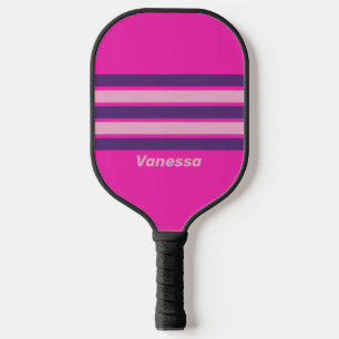 Palas De Pickleball Cielo Rosa Retro a través de Rayas con Nombre