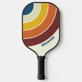 Palas De Pickleball Cinco Círculos Vintage con Franja y Nombre