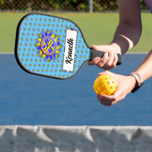 Palas De Pickleball Cinta amarilla-azul de amor de Kenneth Yoncich