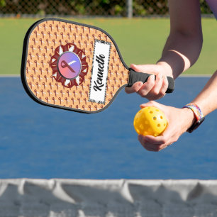 Palas De Pickleball Cinta estándar de Borgoña-Marfil de Kenneth Yoncic