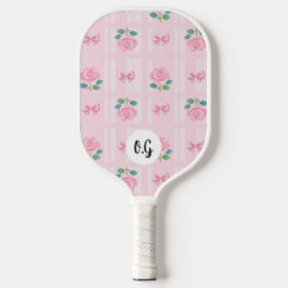 Palas De Pickleball Cinta y Rosa de coquette Preppy