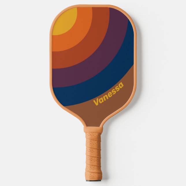 Palas De Pickleball Círculo de arcilla secada al sol con franja y nomb (Anverso)