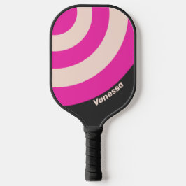 Palas De Pickleball Círculo de Burbujas Retro con Nombre y Franja