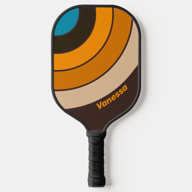 Palas De Pickleball Círculo de Deriva de Espresso con Nombre (Anverso)