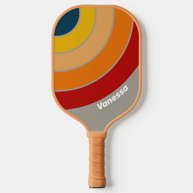 Palas De Pickleball Círculo de franja de Arcade Aurora con nombre (Anverso)
