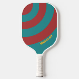Palas De Pickleball Círculo de franja de arrecife de rubí con nombre