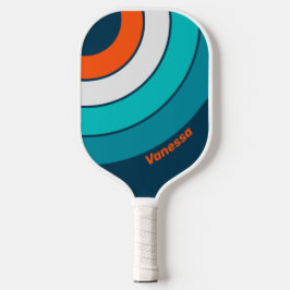 Palas De Pickleball Círculo de franja de eco de botella azul con nombr