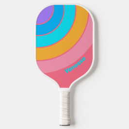 Palas De Pickleball Círculo de franja del amanecer neón de los 80 con